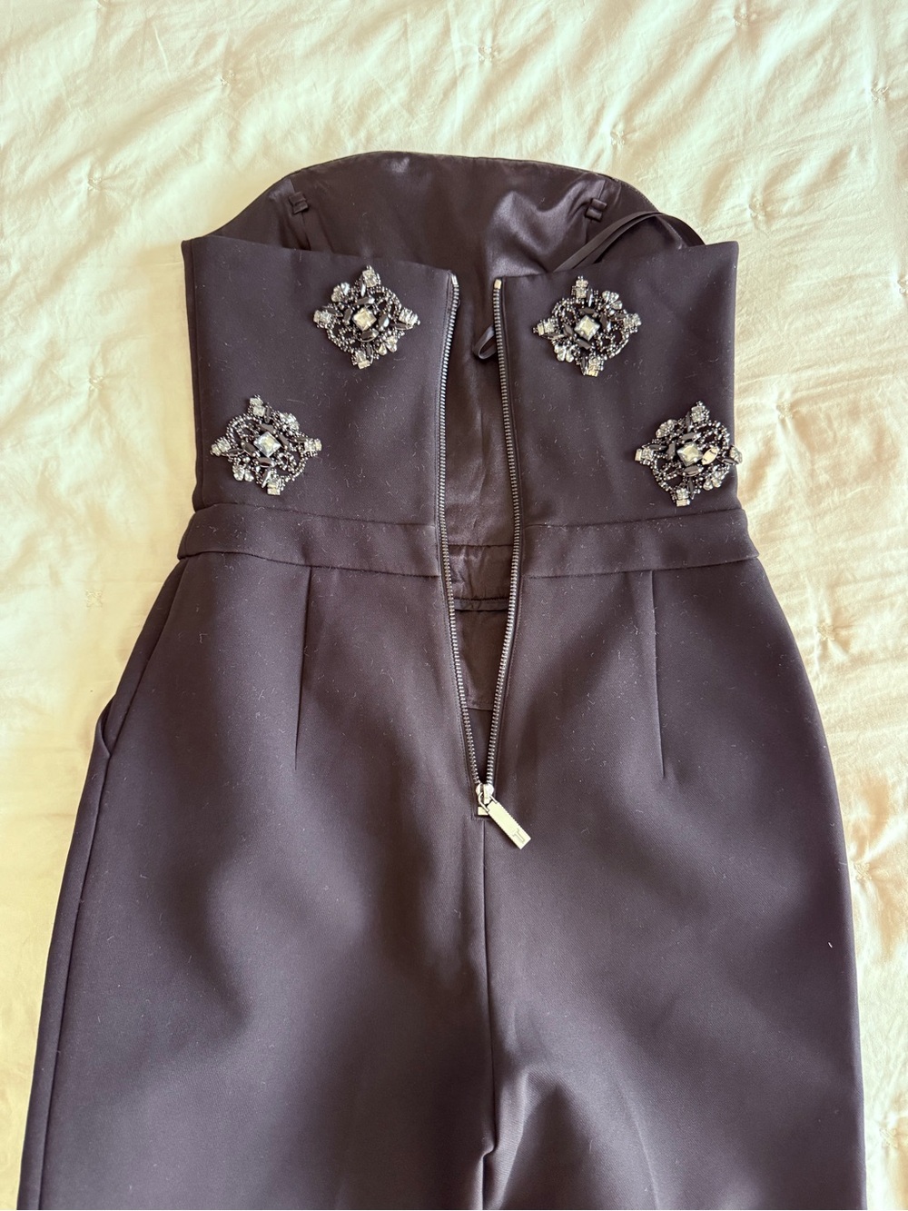 Ted Baker Black Strapless Embellished Jumpsuit - Picture 3 of 14